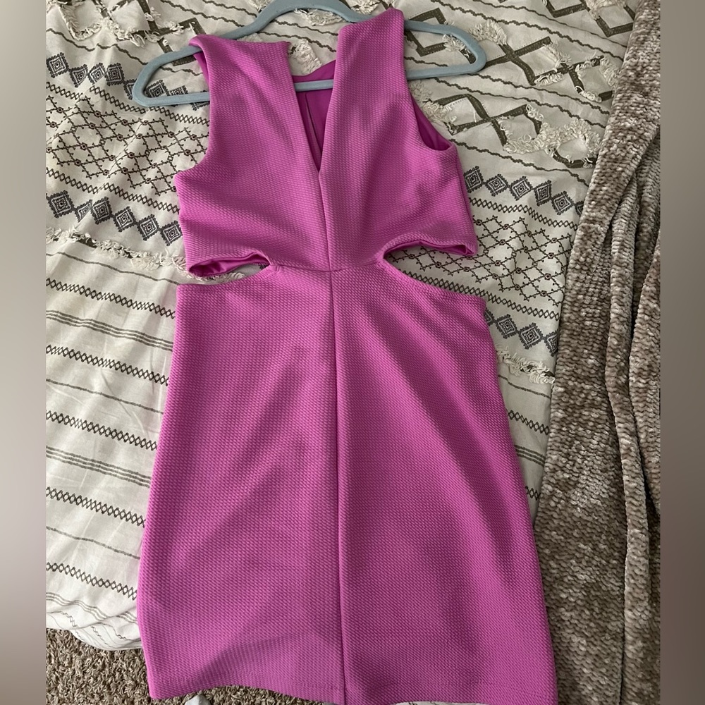 Hot pink cut out dress